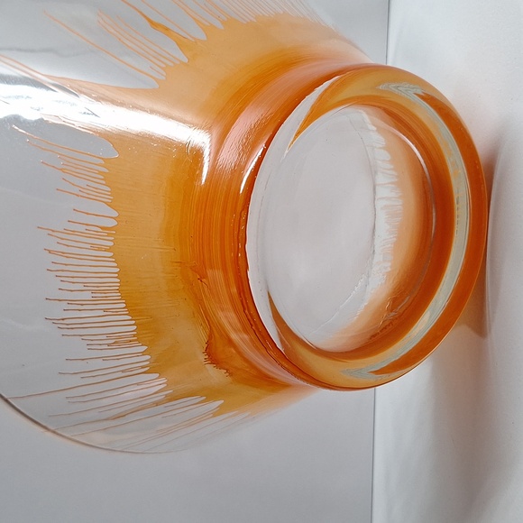 #AEA Glass bowl clear and orange great for chips, fruit, etc. - Picture 3 of 7